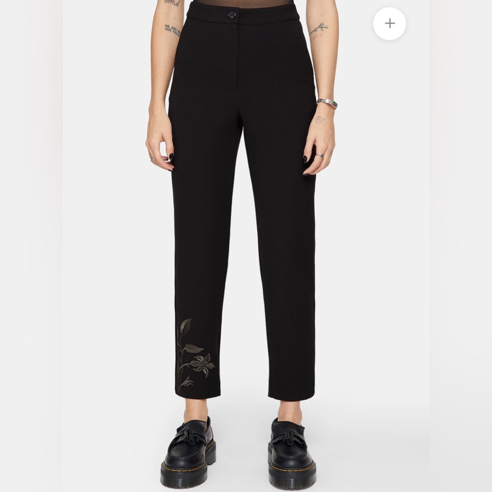 NWT Disturbia Maira Ivy Flare Slim Trousers US 12 Black Pants Goth Witchy